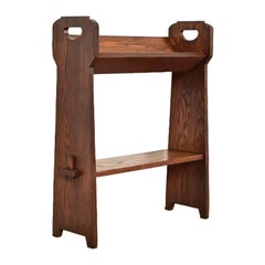 Limbert Style Antique Mission Oak Arts & Crafts Cutout Book Trough, Circa 1910