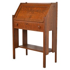 Limbert Style Antique Mission Oak Arts & Crafts Drop Front Secretary Desk