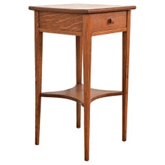 Limbert Style Antique Mission Oak Arts & Crafts Nightstand or Side Table