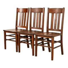 Antike „Arts & Crafts“-Stühle im Limbert-Stil aus Mission-Eiche, 3er-Set