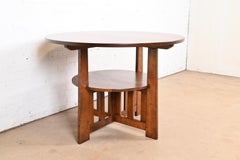 Limbert Style Antique Mission Oak Arts & Crafts Two-Tier Center Table