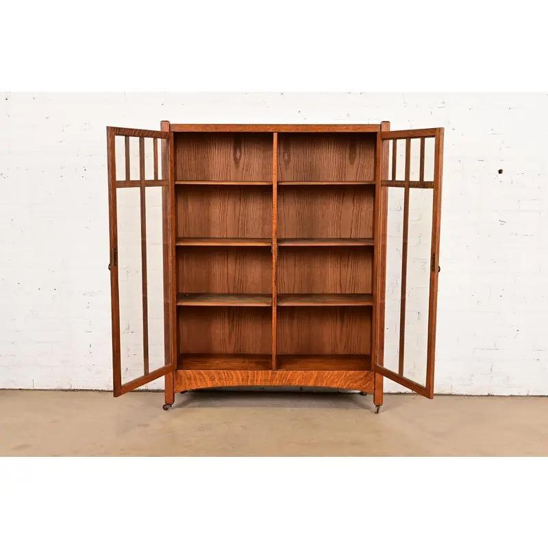 XX secolo Mobile libreria doppio in stile Mission Arts & Crafts di Oak, CIRCA 1900 in vendita