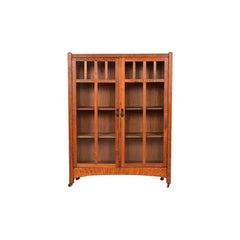 Mobile libreria doppio in stile Mission Arts & Crafts di Oak, CIRCA 1900