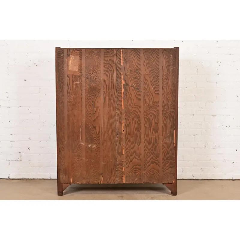 Limbert Style Mission Oak Arts & Crafts Glass Front Double Bookcase, Circa 1900 For Sale 5