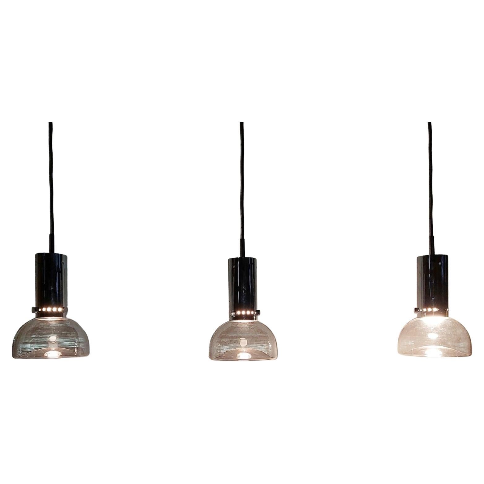 Pair of Midcentury Globe Pendant Lights Opaque Molded Plastic, circa