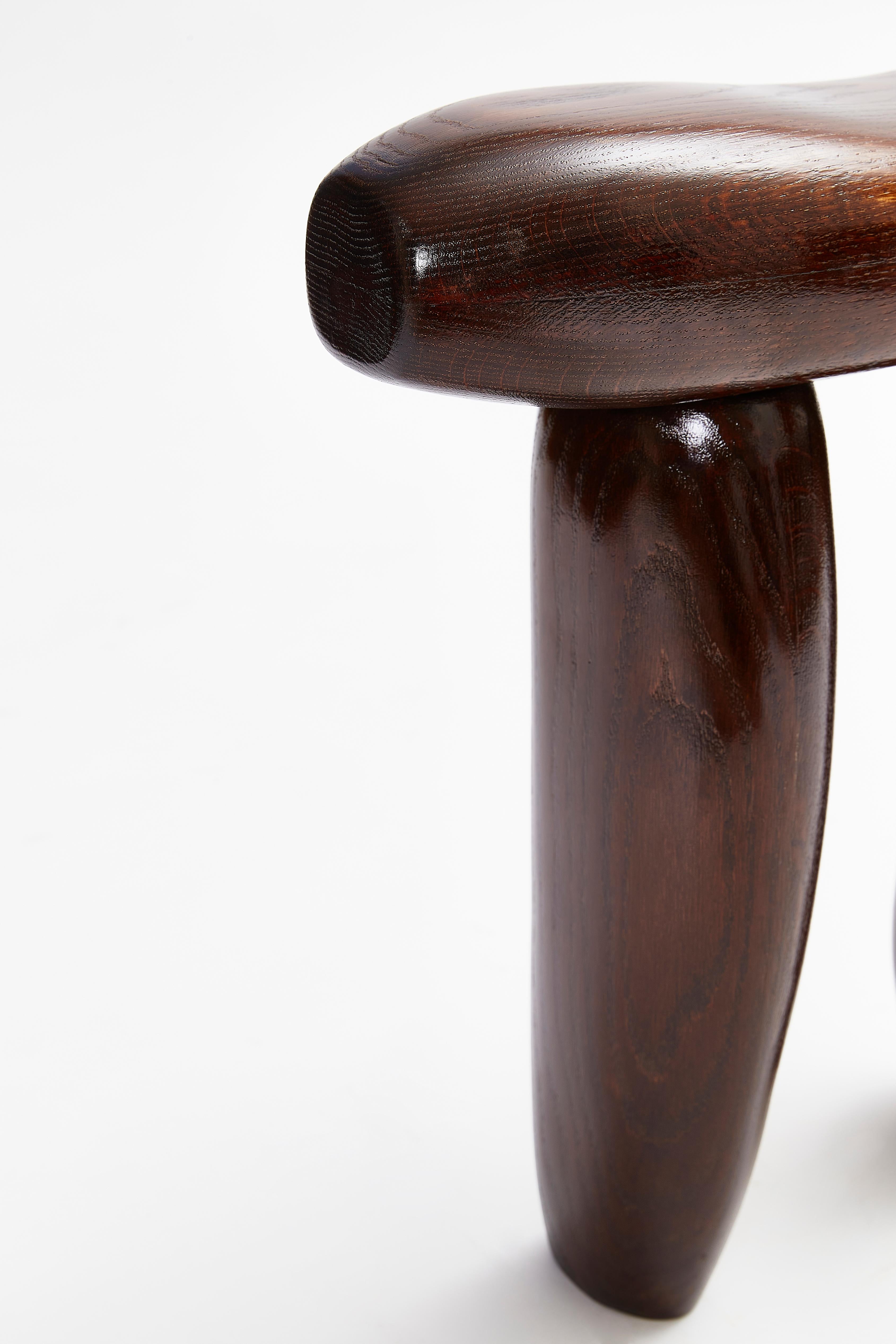 Moroccan Limbs Wood Stool by the Stone by the Door 'American oak version' For Sale