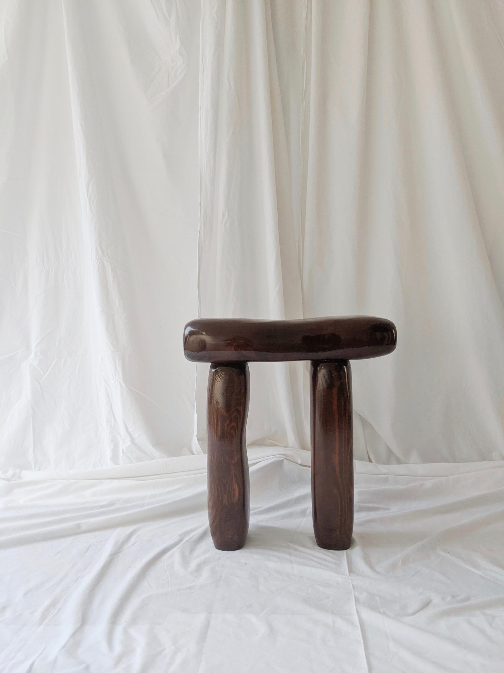 Contemporary Limbs Wood Stool by the Stone by the Door 'American oak version' For Sale
