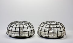Limburg 1 of 2 Extra Large 1960s Mid-Century Glass Circular Wall Lights Lamps