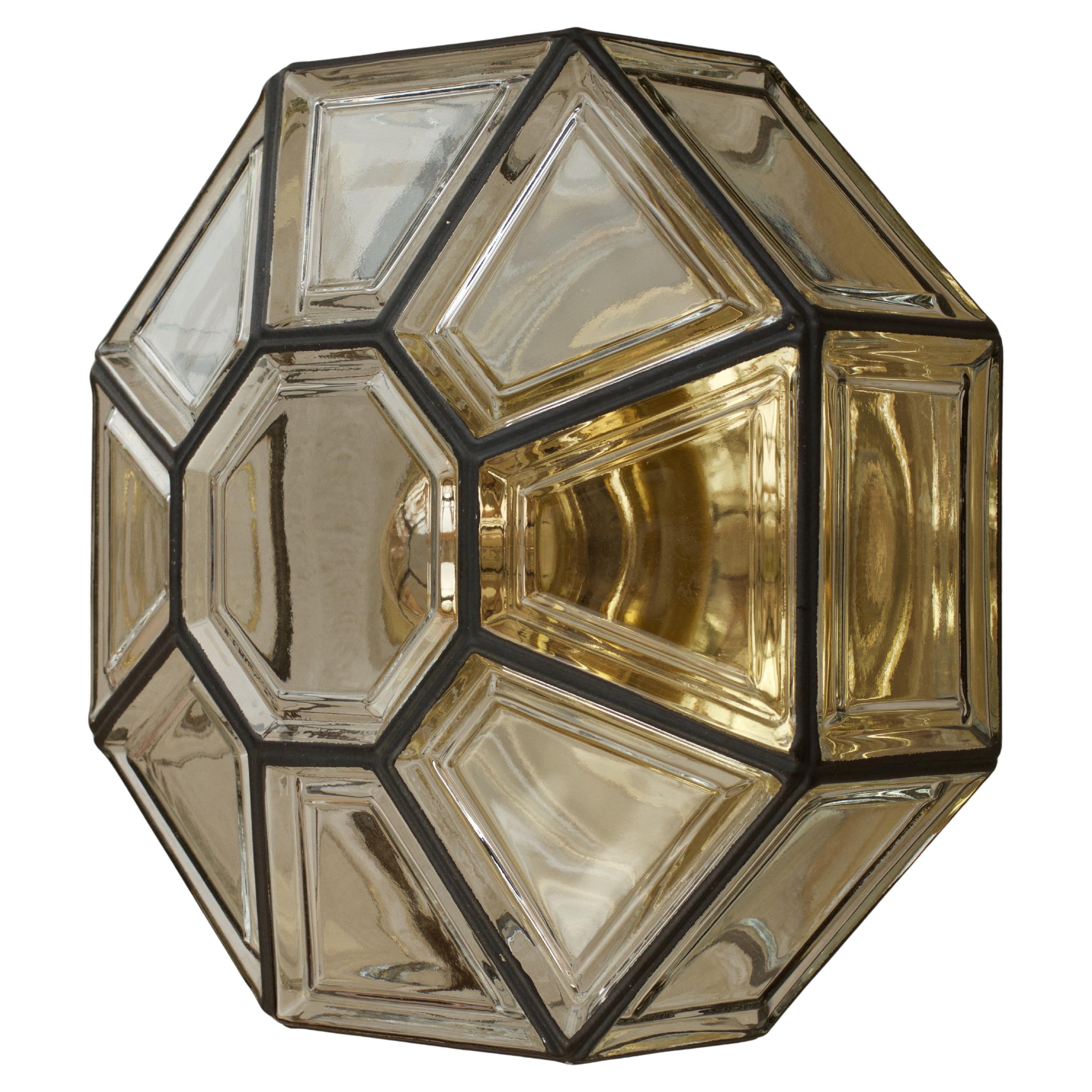 Limburg 1 de 3 lampes en fer et en verre, datant du milieu du siècle, circa 1965 en vente