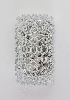 Limburg 1 of 6 Vintage 'NOS' Clear Glass Wall Mounted Sconces, Germany, 1970s