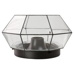 Limburg 1 of 6 Large Vintage Geometric Black and Clear Glass Flush Mount Lights