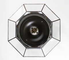 Limburg 1 of 6 Large Vintage Geometric Black and Clear Glass Flush Mount Lights