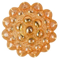 Limburg 1 of 8 Large Helena Tynell Amber Bubble Glass Flush Mount Lights, 1960s