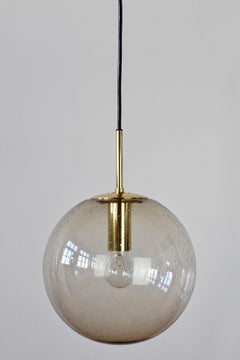 Limburg 1970s 'New Old Stock' Vintage Round Smoked Glass Globe Pendant Light