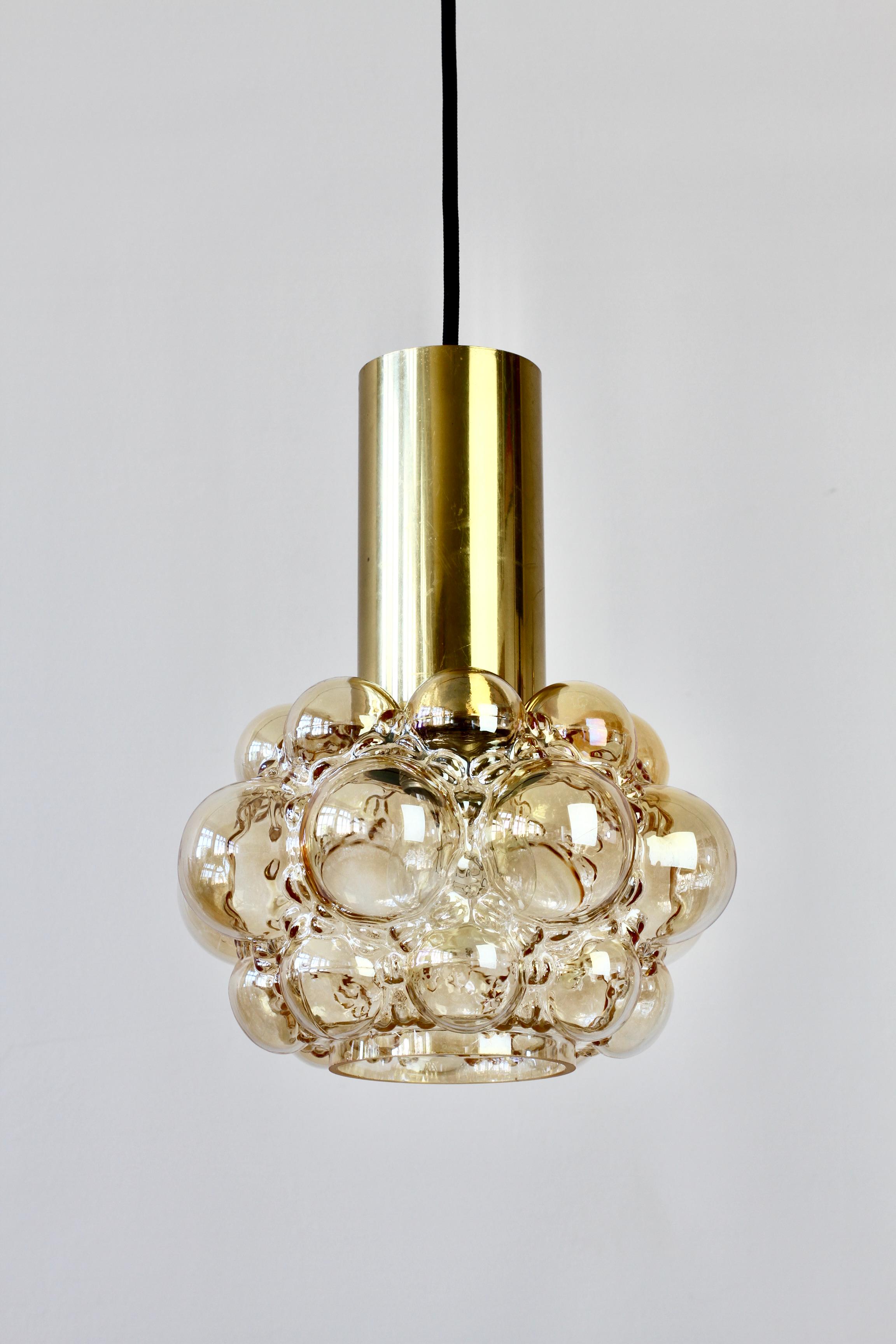Limburg Amber Bubble Glass Pendant Light by Helena Tynell circa 1965 For Sale 2