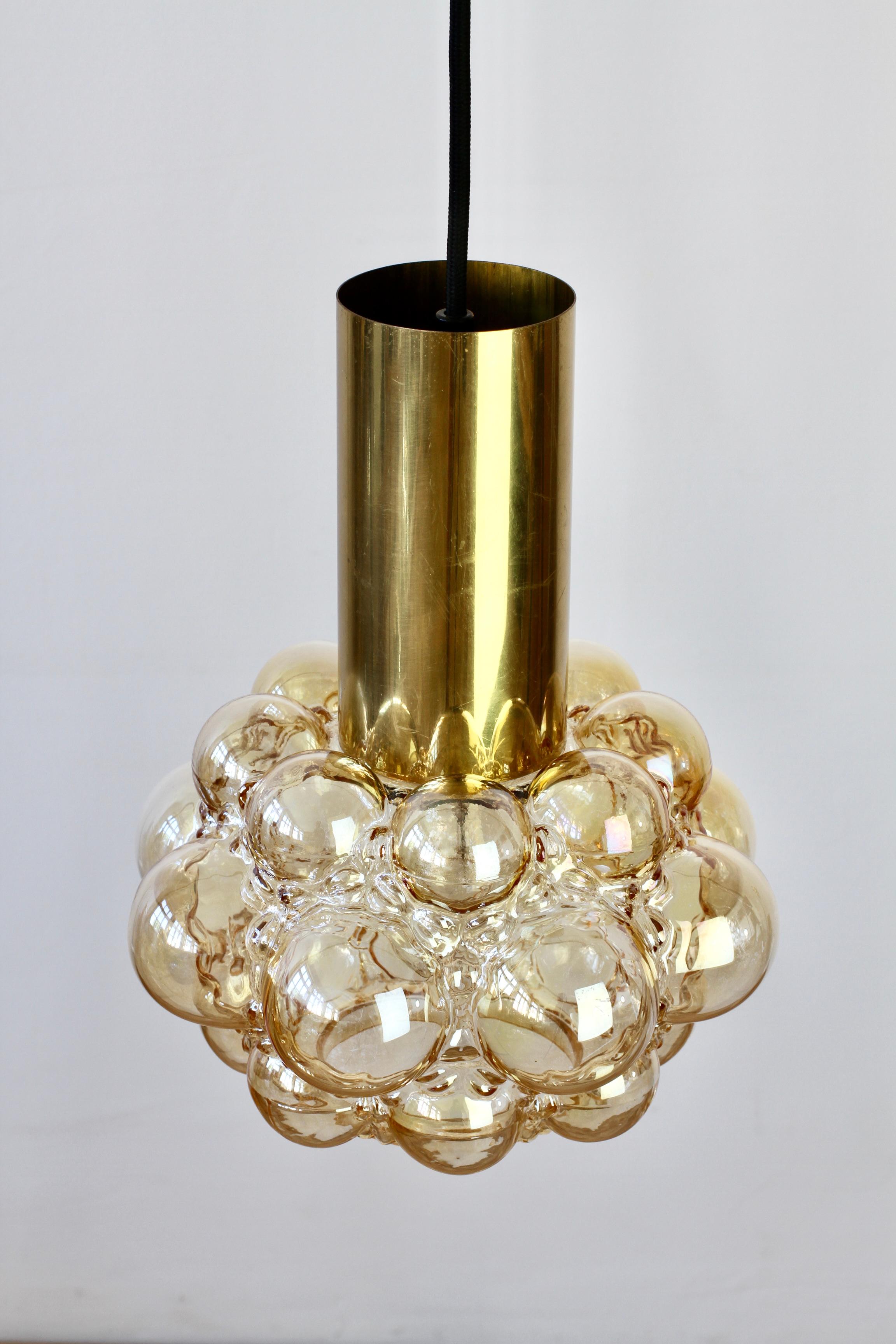 Limburg Amber Bubble Glass Pendant Light by Helena Tynell circa 1965 For Sale 4