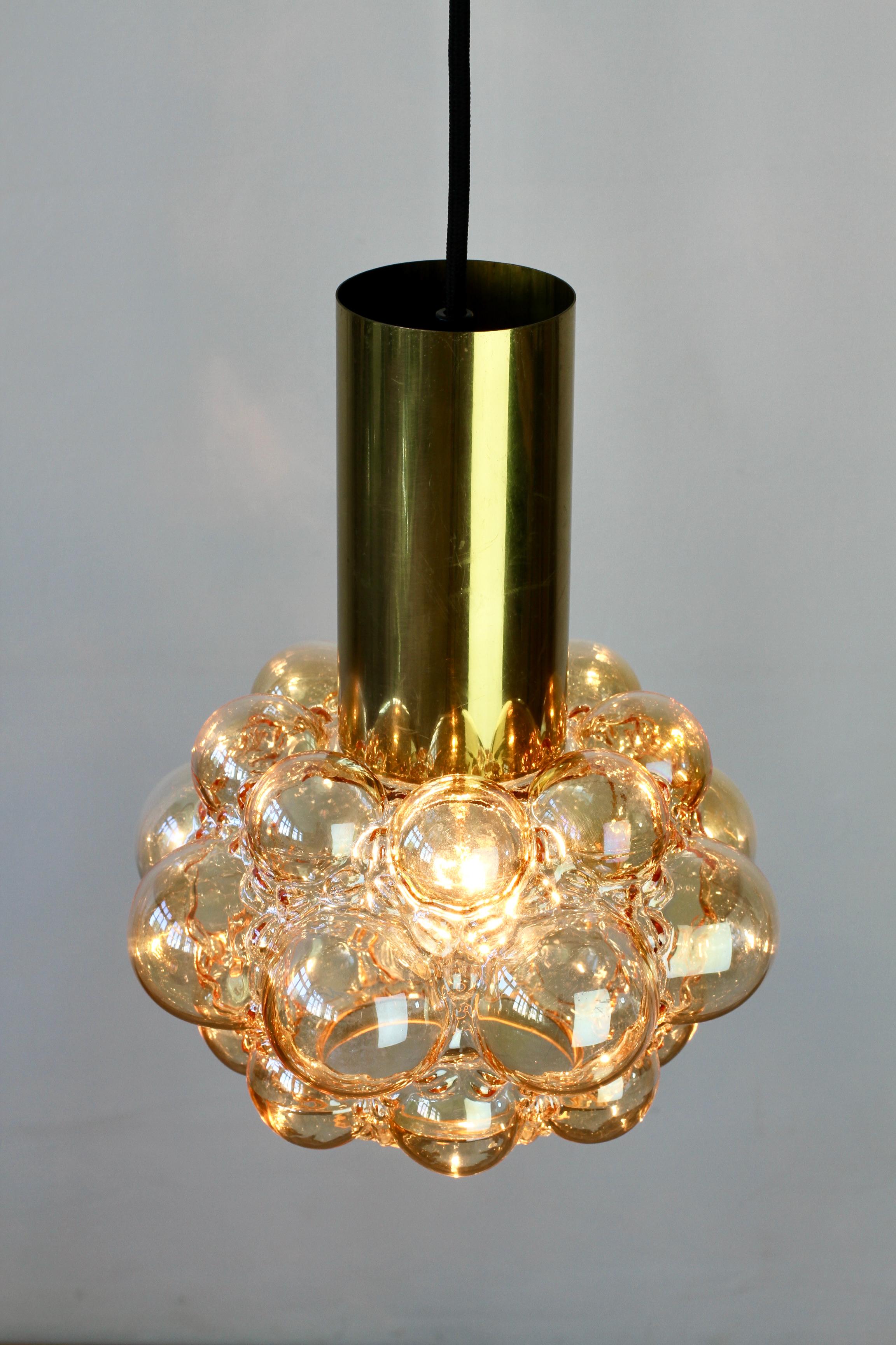 Limburg Amber Bubble Glass Pendant Light by Helena Tynell circa 1965 For Sale 5