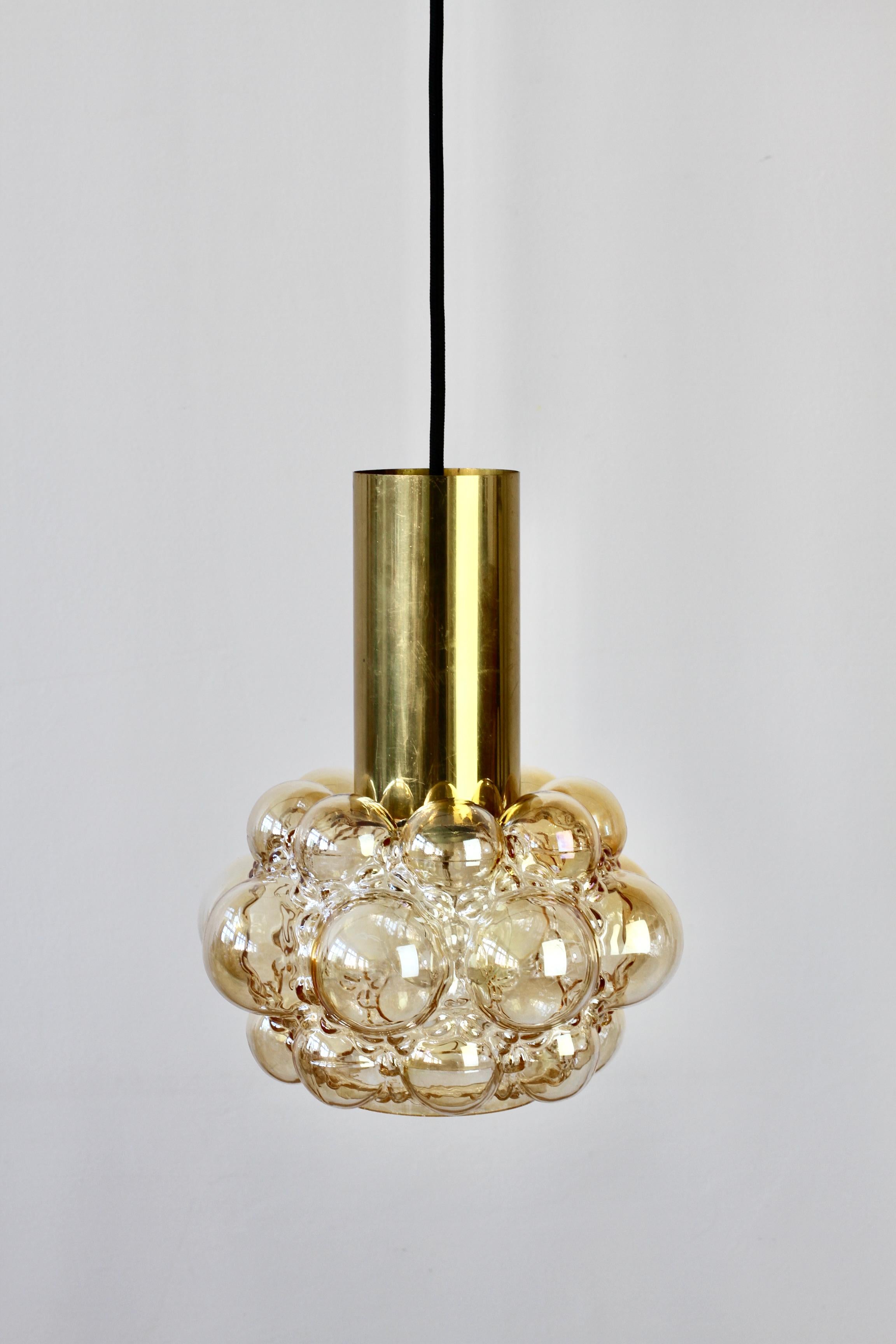 Limburg Amber Bubble Glass Pendant Light by Helena Tynell circa 1965 For Sale 1