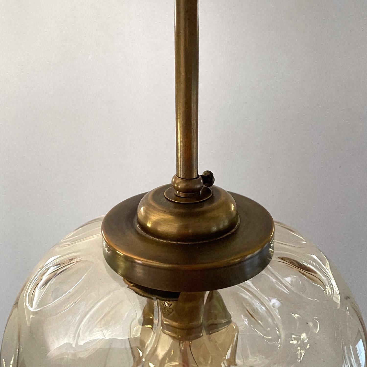 Limburg Amber Glass Pendant Light In Good Condition For Sale In Los Angeles, CA