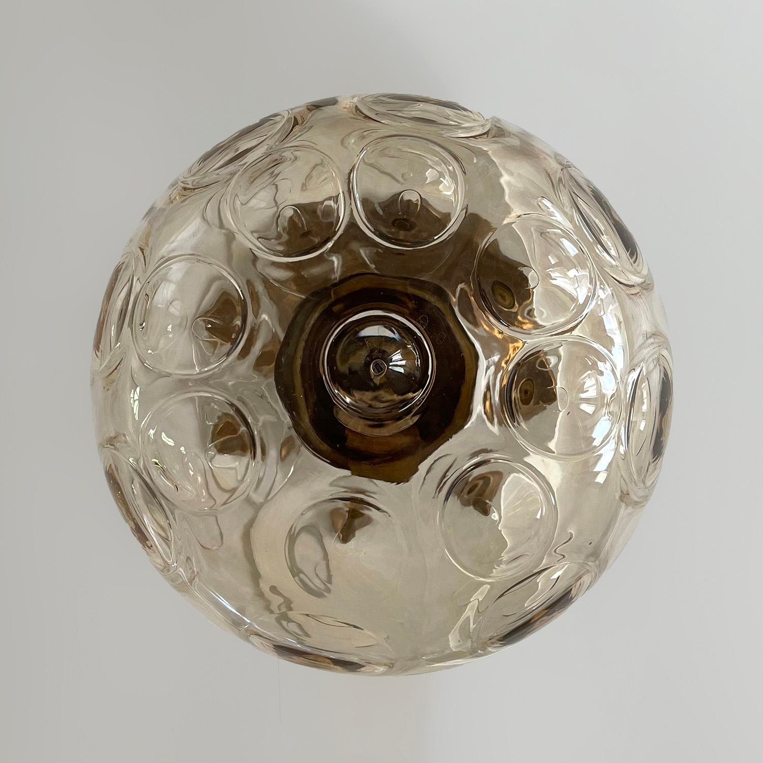 Brass Limburg Amber Glass Pendant Light For Sale