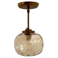 Vintage Limburg Amber Glass Pendant Light