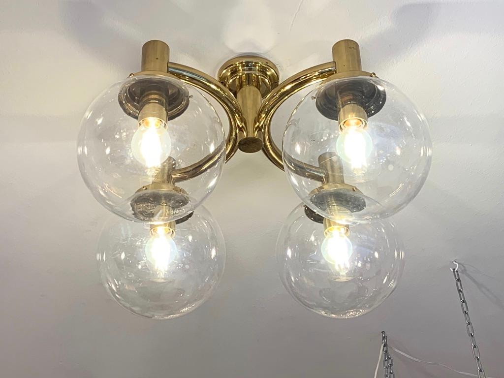 Limburg Brass and Glass Flush Mount Lamp In Excellent Condition For Sale In Geneva, CH