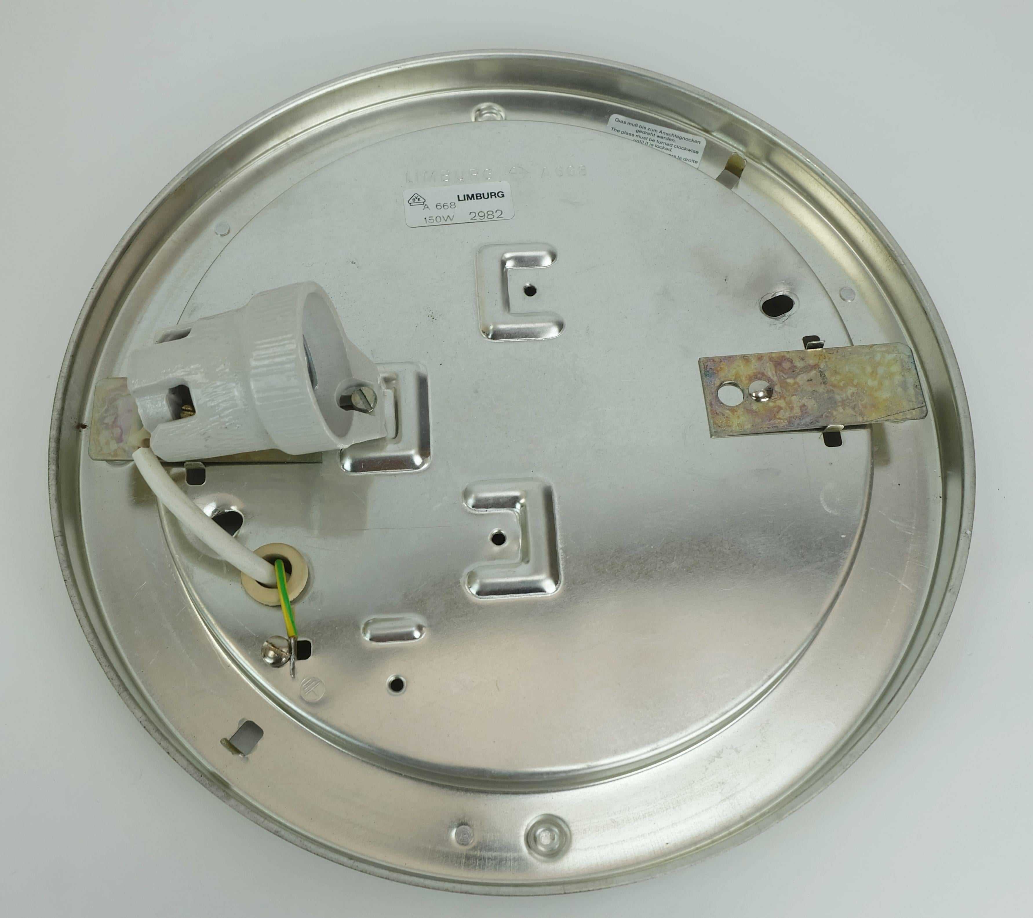 Tedesco LUCE A SOFFITTO Limburg modello A668 vetro ambrato strutturato anni '70 in vendita