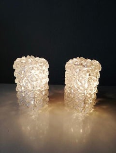 Limburg Crystal Glass Pair of Sconces, Wall Lamps 1960s Germany