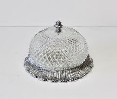 Limburg Elegant Vintage Crystal Glass and Nickel Flush Mount Wall Light