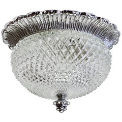 Limburg Elegant Vintage Crystal Glass and Nickel Flush Mount Wall Light