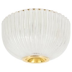 Limburg Flush Mounts Large Majestic Pair of Glass Lamps, Germany, 1960
