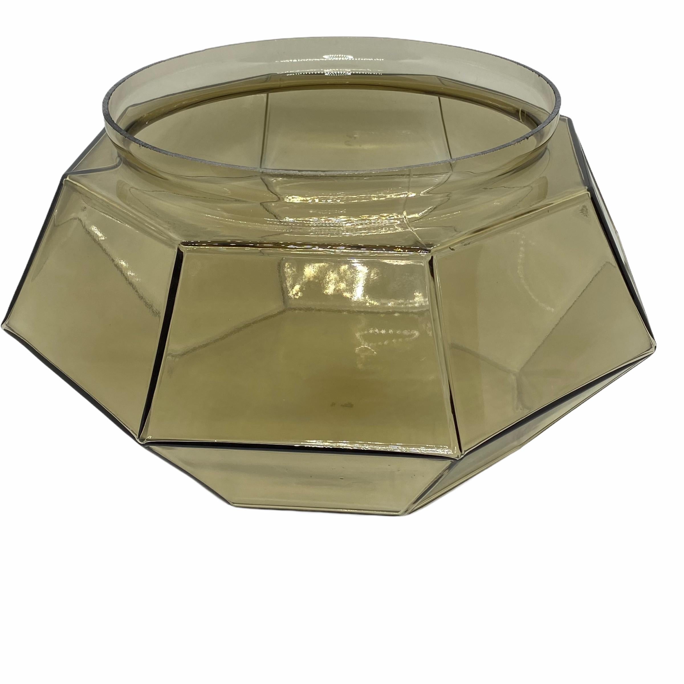 Limburg Geometric Smoked Glass and Brass Flush mount or Wall Light For Sale 2