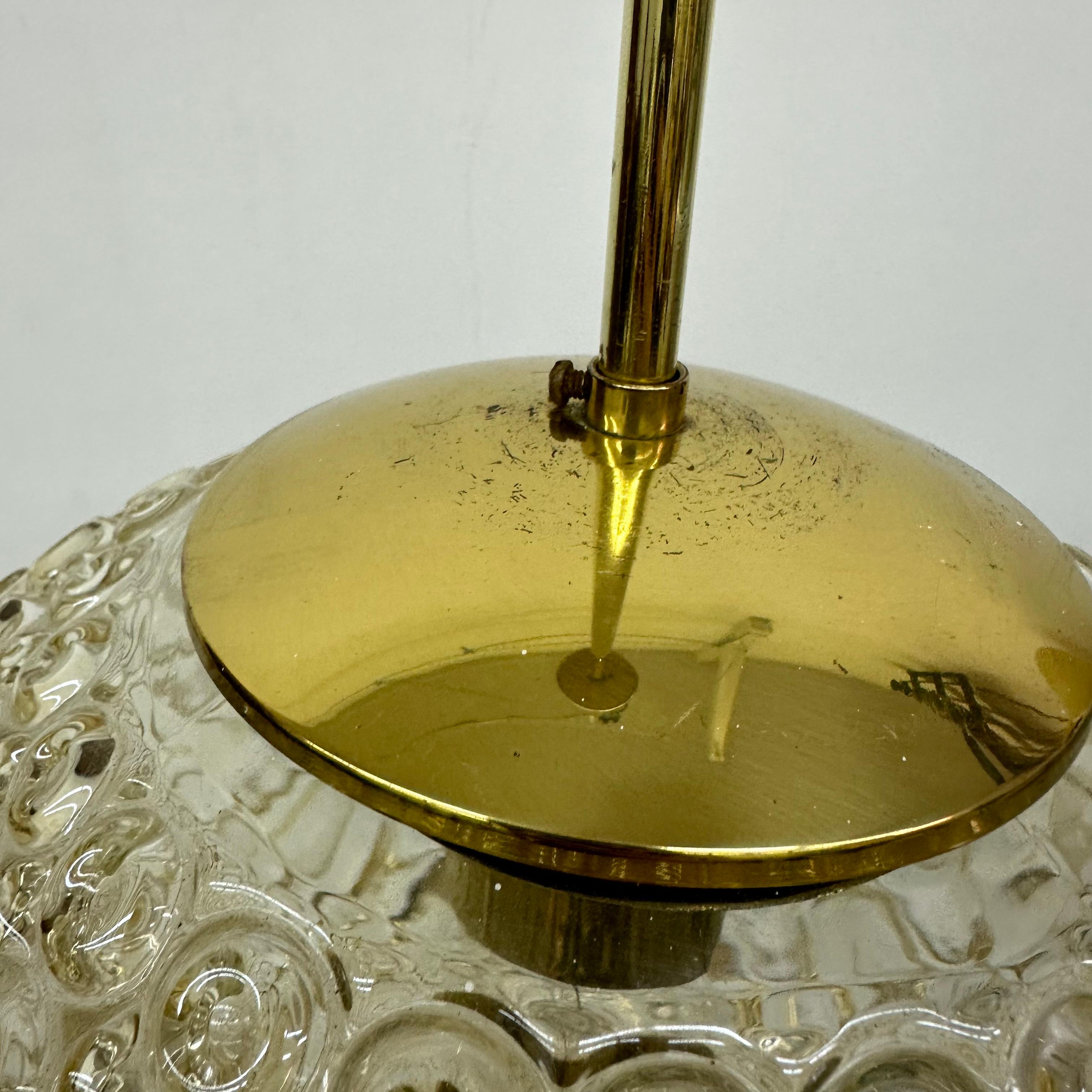 Lampada a sospensione in vetro a bolle d'aria Glashütte Limburg, anni '70 in vendita 12