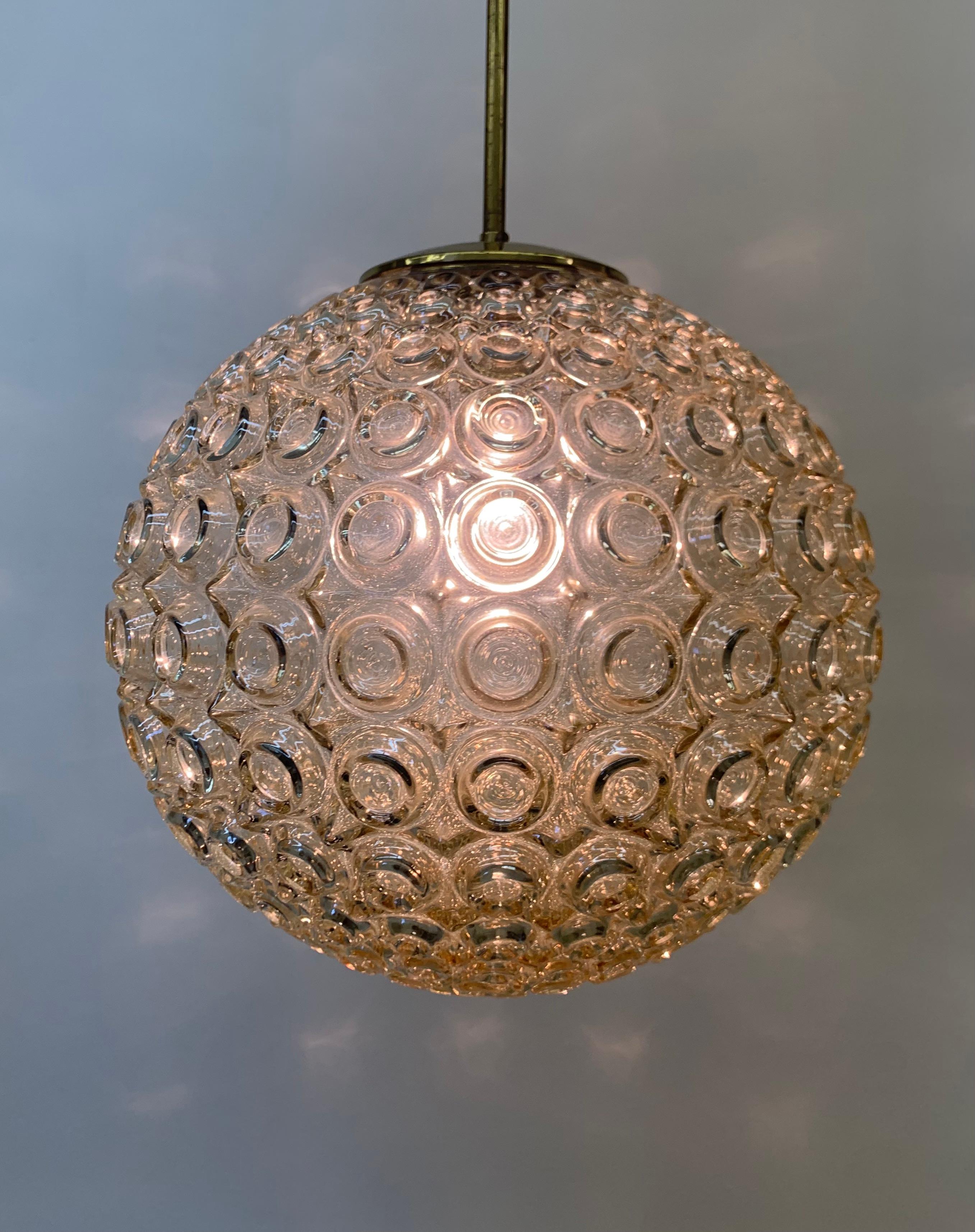 Limburg Glashutte Bubble Hanging Lamp, 1970s In Good Condition For Sale In Delft, NL