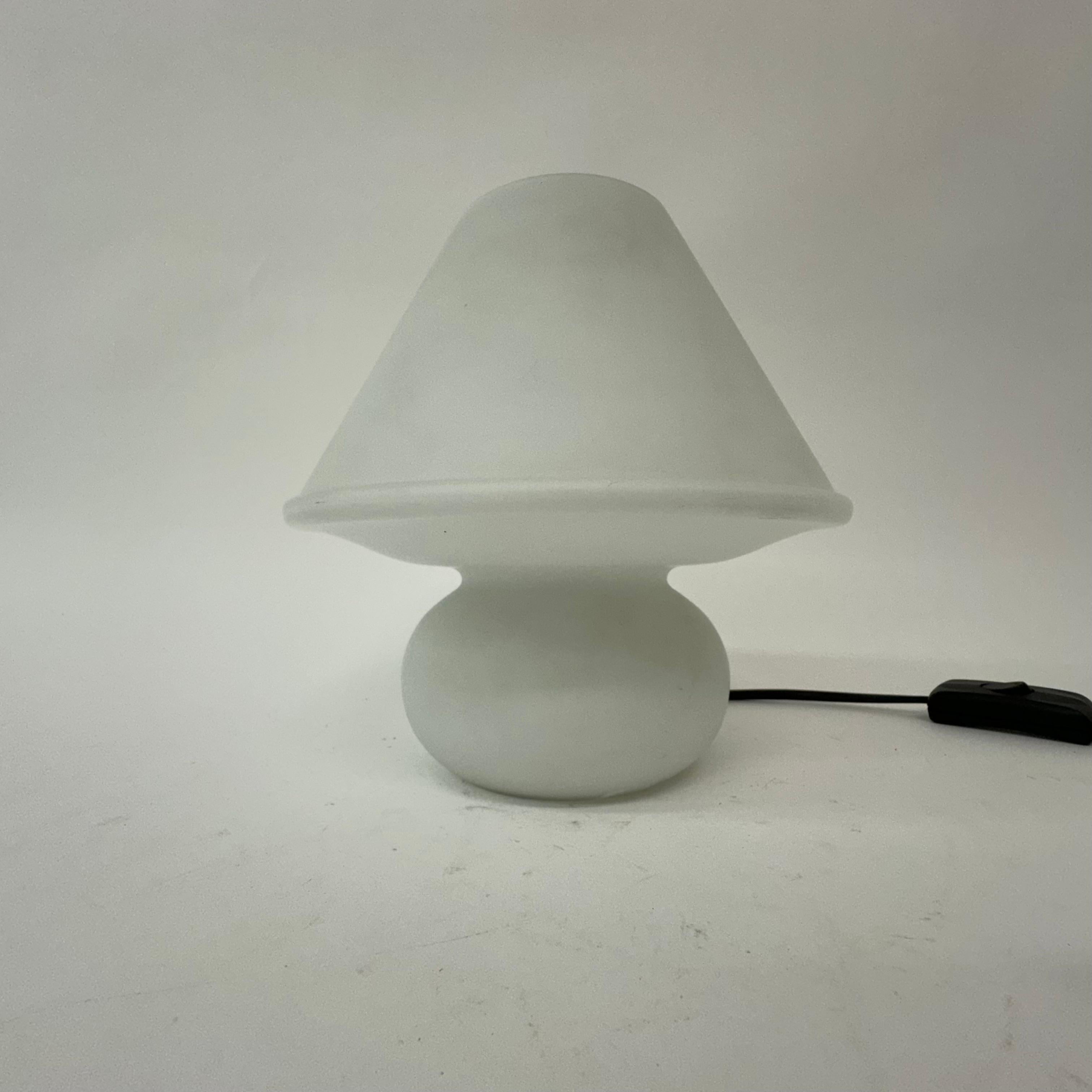 Limburg Glashütte glass table lamp mushroom , 1970’s For Sale 4