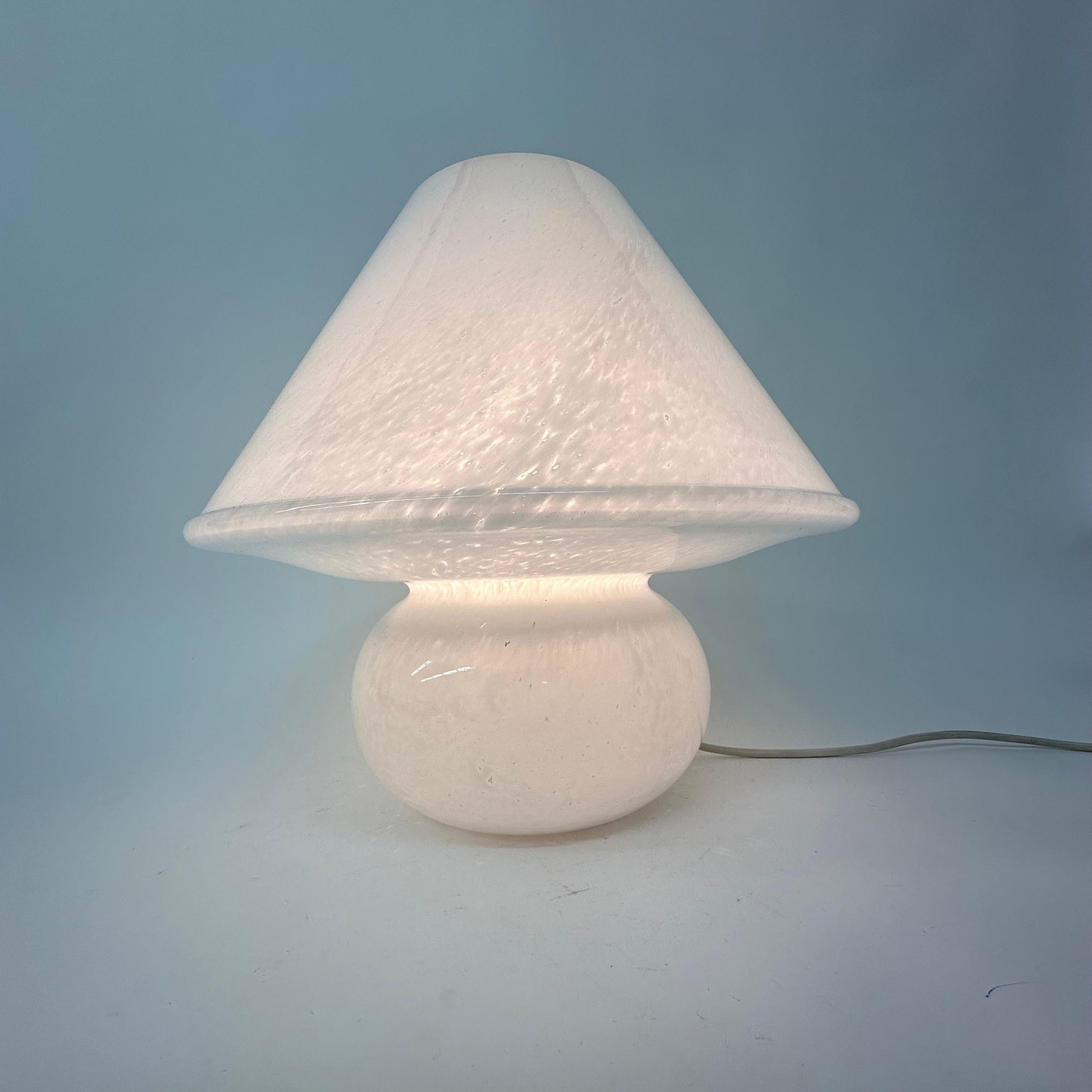 Limburg Glashütte glass table lamp mushroom , 1970’s For Sale 7