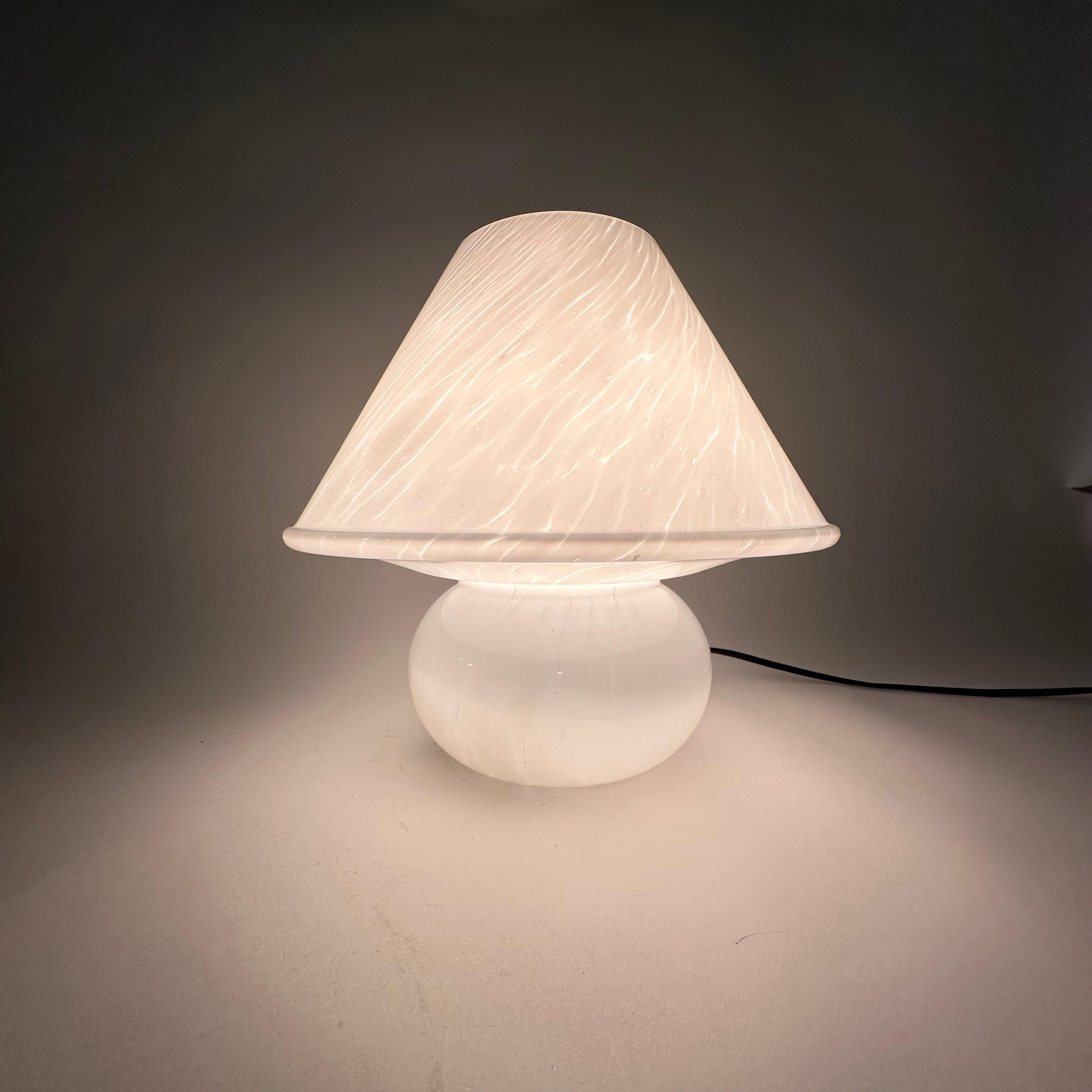 Limburg Glashütte glass table lamp mushroom , 1970’s For Sale 7