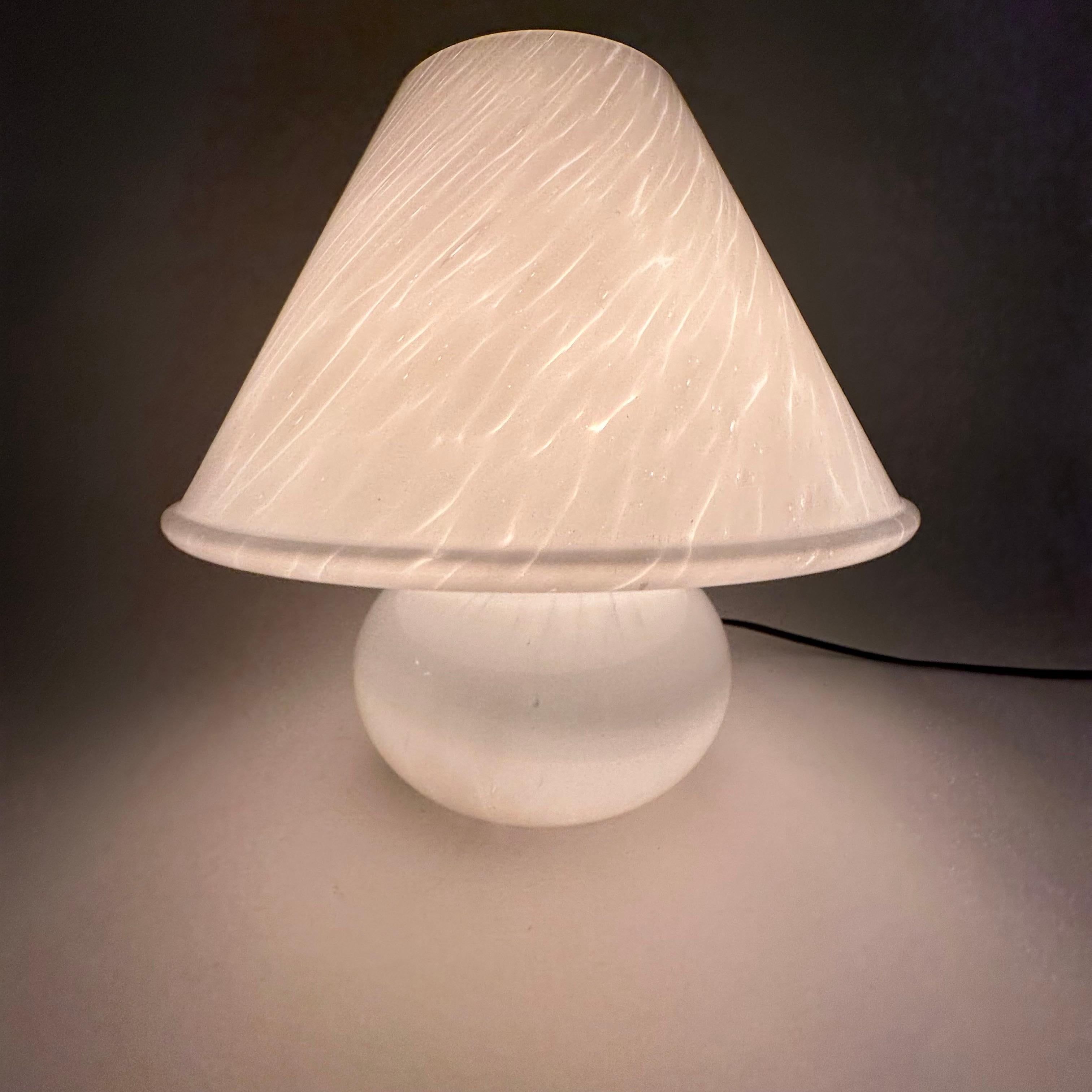 Limburg Glashütte glass table lamp mushroom , 1970’s For Sale 8
