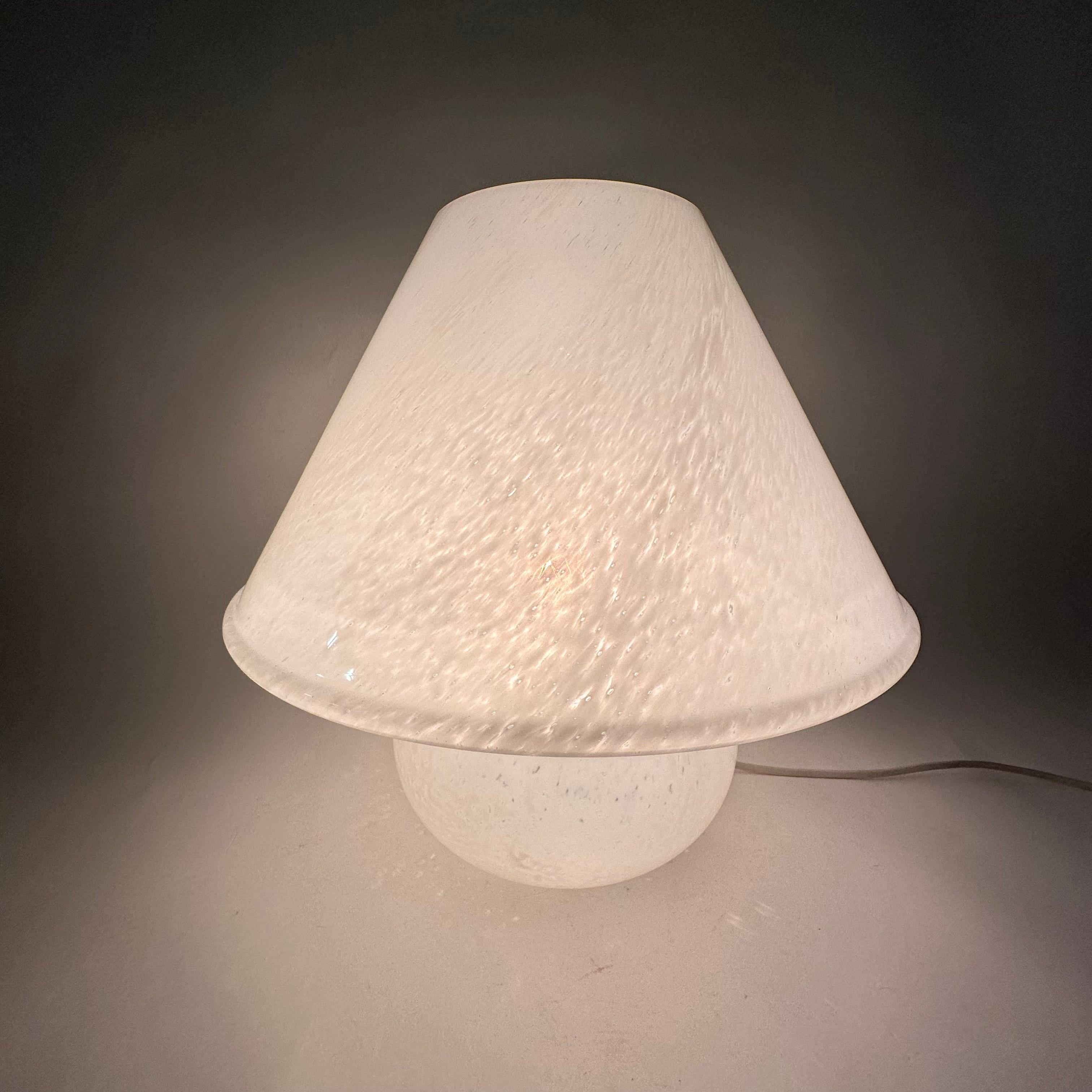 Limburg Glashütte glass table lamp mushroom , 1970’s For Sale 9