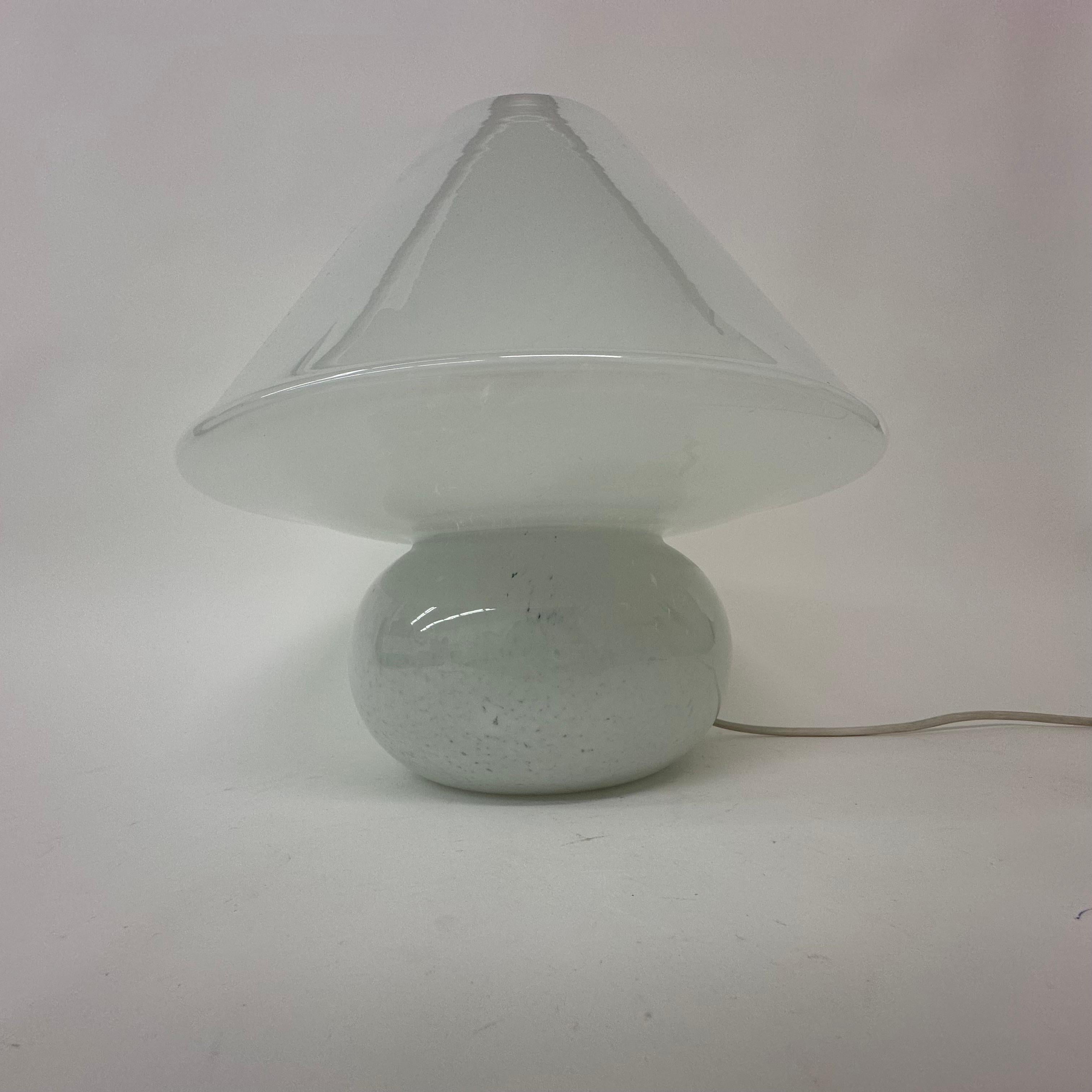 Late 20th Century Limburg Glashütte glass table lamp mushroom , 1970’s For Sale