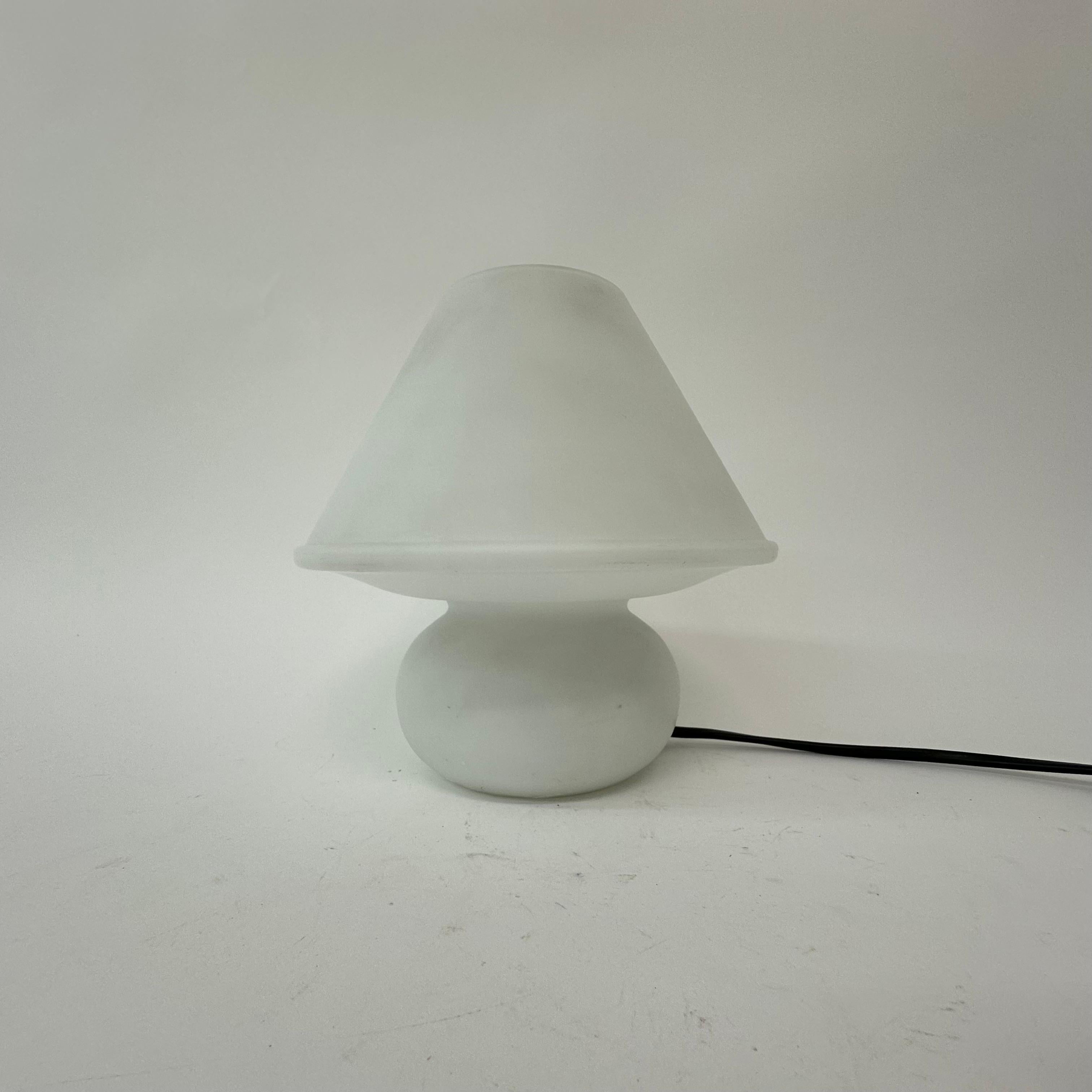 Glass Limburg Glashütte glass table lamp mushroom , 1970’s For Sale