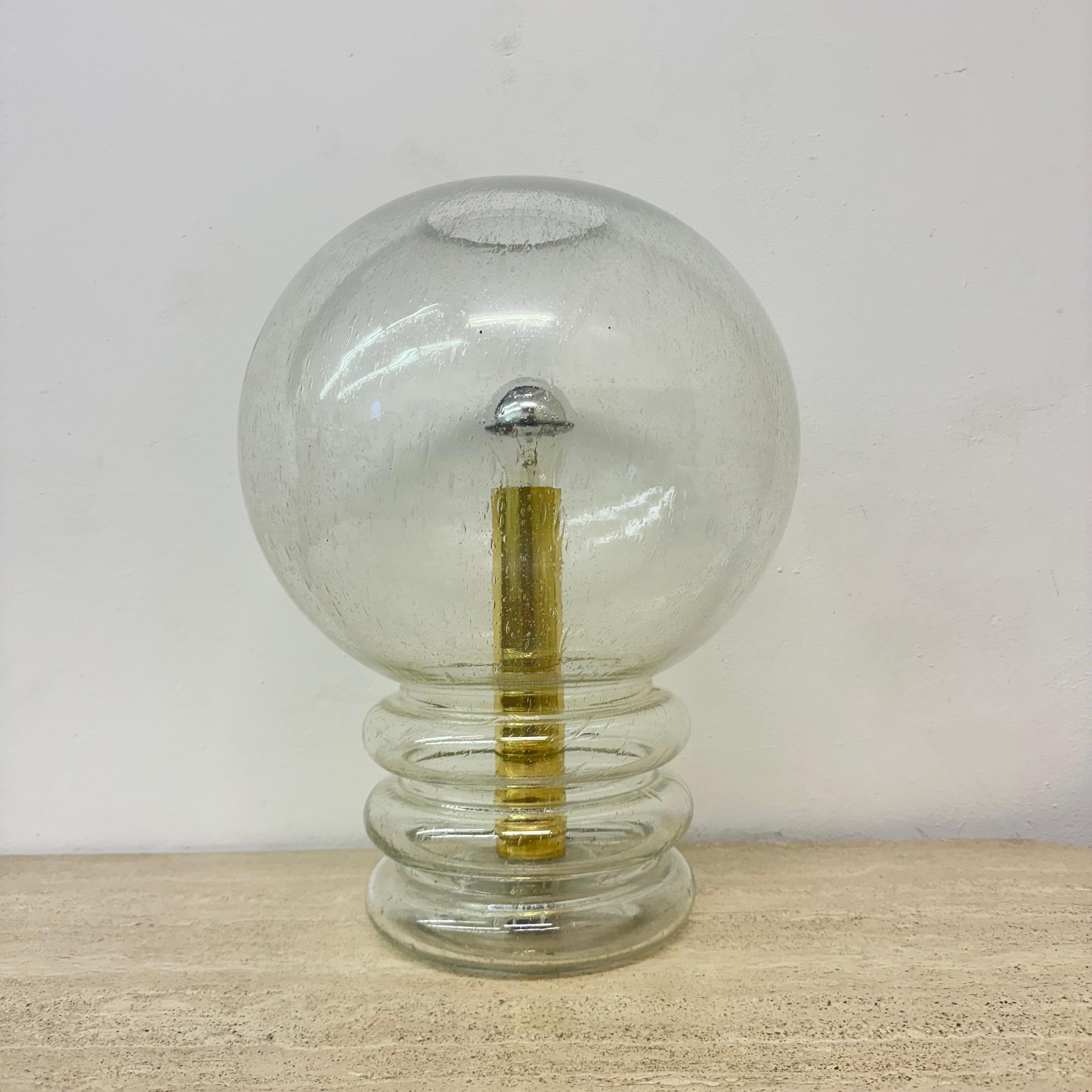 Glass Limburg glashütte table lamp , 1970s For Sale