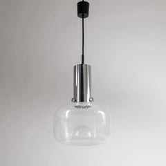 Limburg Limburger Pendelleuchte aus Glas und Chrom, 1970er Jahre