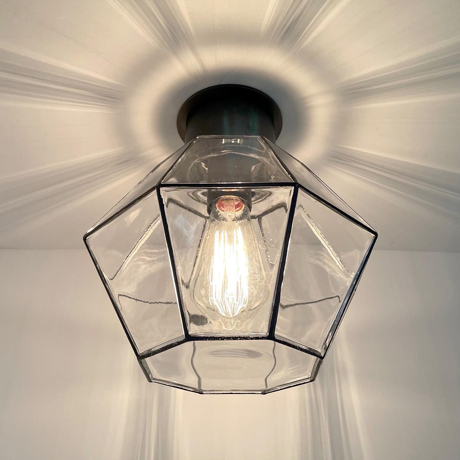 Limburg Glass and Iron Ceiling Light Flush Mount For Sale 4
