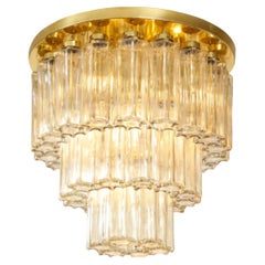 Limburg Glass Three-Tier Flush Mount Chandelier, 1960s