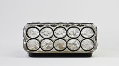 1 of 4 Limburg Large Square Iron Rings Glass Flushmount Ceiling Wall Light 1960s