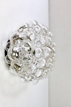 Limburg Large Vintage Helena Tynell Smoked Bubble Glass Flush Mount Light 1960s