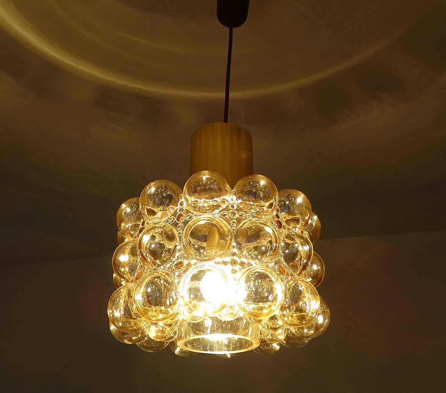 Limburg MidCentury Bubble Glass Brass Chandelier Pendant Light, Gio Ponti Era For Sale 4