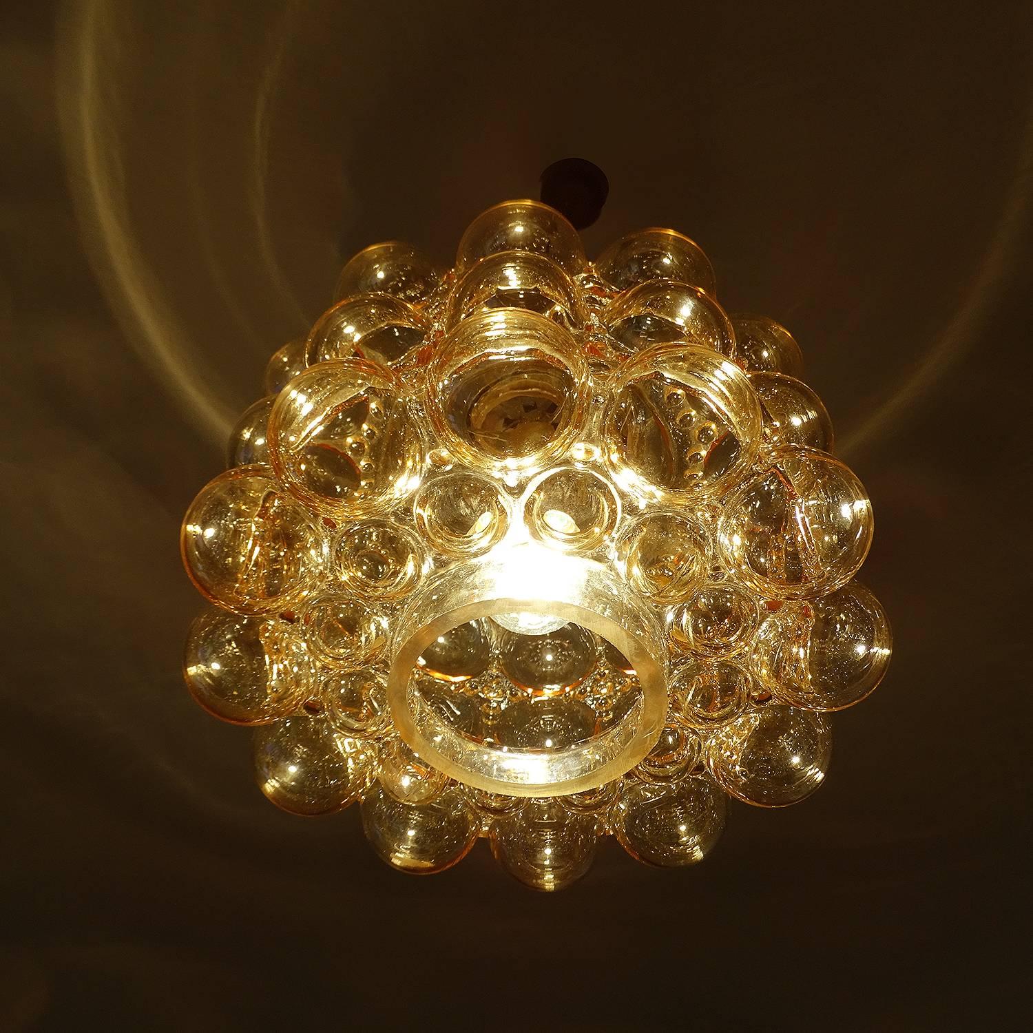 Limburg MidCentury Bubble Glass Brass Chandelier Pendant Light, Gio Ponti Era For Sale 8