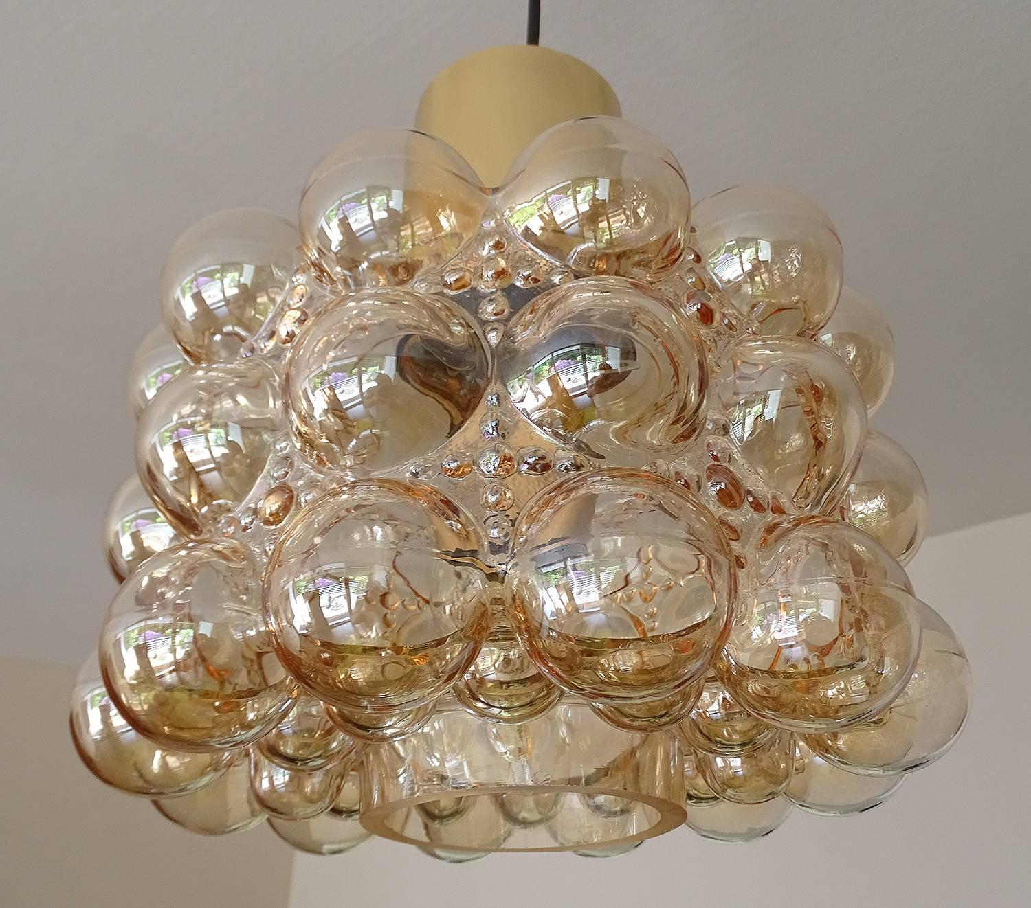 Limburg MidCentury Bubble Glass Brass Chandelier Pendant Light, Gio Ponti Era im Angebot 9